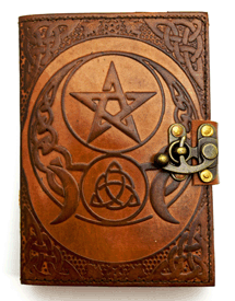 Pentagram Embossed Leather Journal